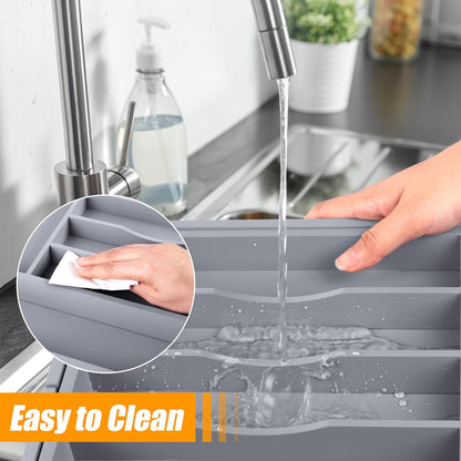 Kitchen Silverware Drawer Organizer and Storage Cabinet Utensil Rack Bathroom Counter Vanity Extra Large Big Cooking Drawer Organizers Countertop Pantry Storage Cabinet Best Kitchen Must Haves 2025