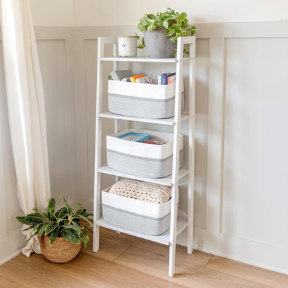 NaturalCozy Storage Baskets 16.8”x13”x7.6” Cotton Rope Woven Baskets for Organizing 3-Pack | Toy Storage Bins | Basket for Shelves, Laundry, Blanket, Clothes, Closet, Kitchen, Bathroom, Gifts