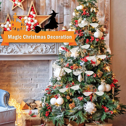 SANNIX 30 PCS Vintage Skeleton Keys Flying Keys with 30 Pairs Dragonfly Wings and 30 Yards Elastic String for Party Decorations