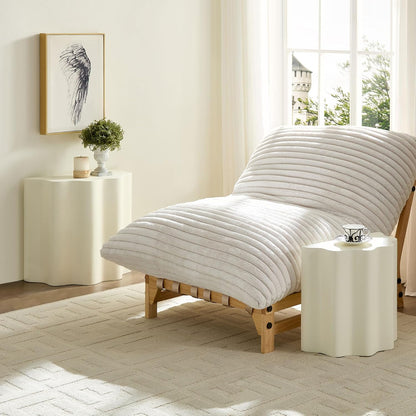 WILLIAMSPACE Nesting Coffee Table Set of 2 for Living Room, Modern Circle Center Table with Wavy Edges Design, Accent End Side Table for Small Space, No Need Assembly (Fiberglass, 22.05"+16.93")