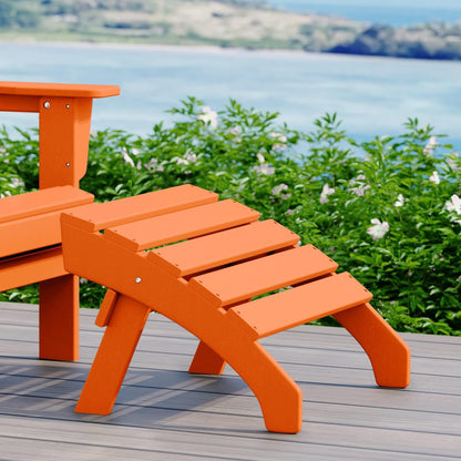 WestinTrends Dylan Outdoor Patio HDPE Adirondack Ottoman Footrest, Orange