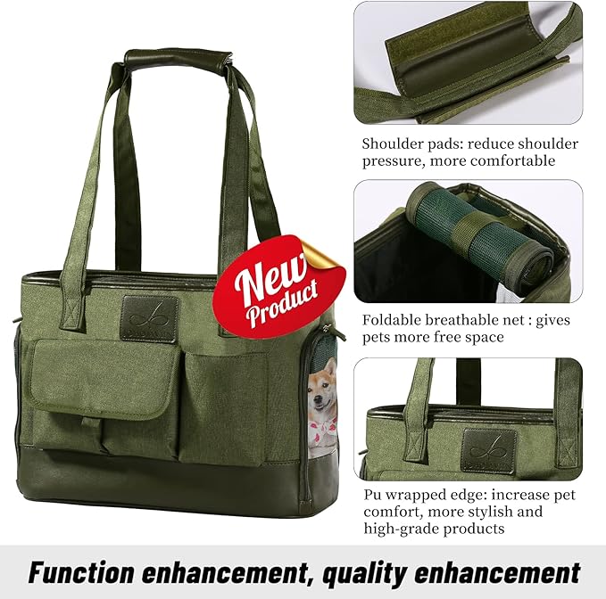 Dog Carrier, Cat Carrier, Pet Carrier, Foldable Waterproof Premium Oxford Cloth Dog Purse, Portable Bag Carrier for Small to Medium Cat and Small Dog