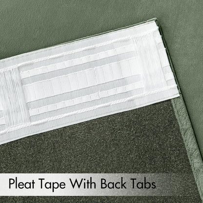 MIULEE Sage Green Velvet Curtains 102 inches 2 Panels - Pinch Pleated Luxury Room Darkening Window Drapes for Bedroom Living Room Blackout Thermal Insulated Super Soft, Back Tab Rod Pocket, W52 x L102