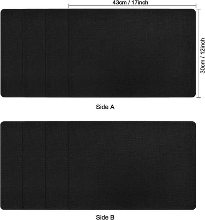 Myir JUN Placemats Dual Sided, Faux Leather Place Mats Set of 6 Indoor Placemats for Dining Table Outdoor Placemats Square Non-Slip Washable Table Mats (Black, Set of 6)