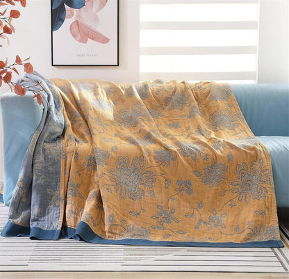 MSGKV Boho Throw Blanket Summer Blanket 100% Cotton Boho Couch Cover,Versatile Knit Woven Blankets,Super Soft Warm & Decorative Blanket for Chair Bed Sofa and Living Room,60''Wx 80''L