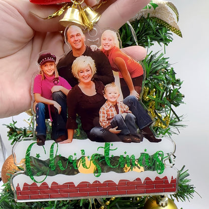 Personalized Christmas Ornament 2025, Photo Acrylic Customized Family Baby's Frist Christmas Ornament with Picture for Xmas Tree Decor Custom Gifts -Style4
