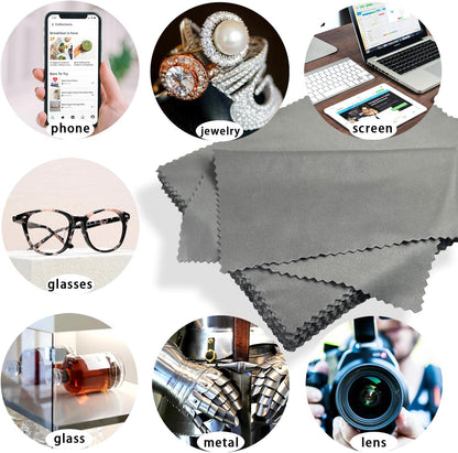 Microfiber Cleaning Cloths (30 Pack), 6x7 Inch – Soft Lens & Glasses Cleaning Cloth for Eyeglasses, Camera Lenses, Screens, and All Delicate Surfaces