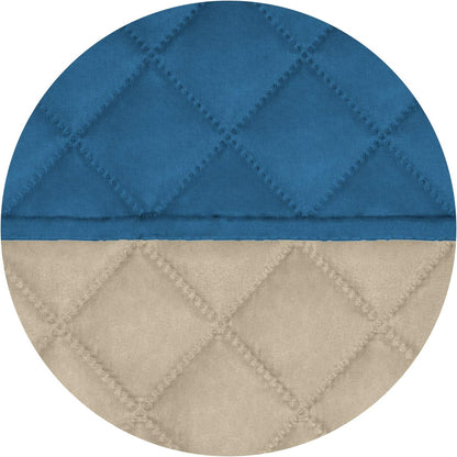 PureFit Reversible Quilted Sofa Cover, Water Resistant Slipcover Furniture Protector, Washable Couch Cover with Non Slip Foam and Elastic Straps for Kids, Pets (X Large, Peacock Blue/Beige)