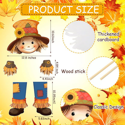 Scarecrow Fall Tree Topper Autumn Harvest Farmhouse Decorative Tree Treetops Head Hands and Legs Decor for Holiday Fall Thanksgiving Indoor Home Decorations Party Supplies