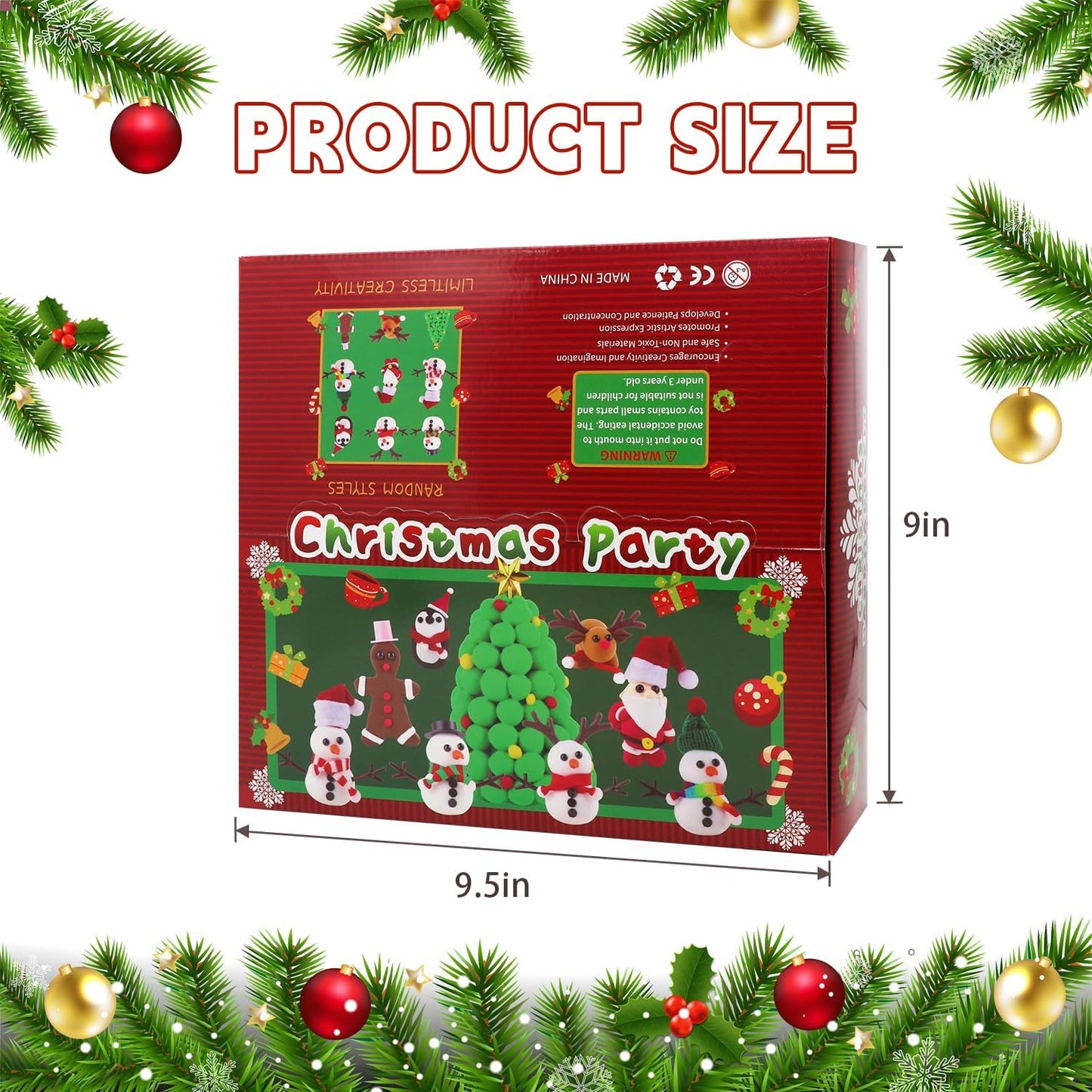 ISKIHO 9 Pack Christmas Snowman DIY Crafts Kit,Christmas Crafts for Kids,Build a Snowman Gingerbread Man,Santa,Penguins,Elk & Christmas Tree Kit Modeling Clay DIY Christmas Gifts Crafts