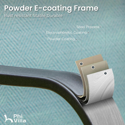 PHI VILLA Outdoor Swivel Bar Stools Set for 4, Metal Patio Bar Table and Chairs Set with Teal Textilene Fabric for Outside