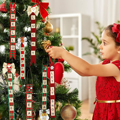 Marsui 452 Pcs Personalized Christmas Craft Kits DIY Christmas Ornaments for Adults Letter Tiles Bells Rustic Stockings Name Tags for Xmas Tree Decorations or Wreath