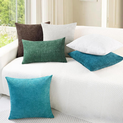 CaliTime Throw Pillow Covers Decorative 16 X 26 Inches Pack of 2 Cozy Chenille Cushion Cases for Couch Sofa Bed Living Room Home Coffee