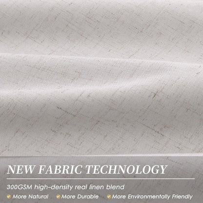 BOODII 108 Inch Black Out Curtains 2 Panels Set Back Tab Thermal Insulated Natural Linen Textured Blackout Curtains Noise Reducing Champagne Neutral Living Room Darkening Window Drapes Pleated 52x108