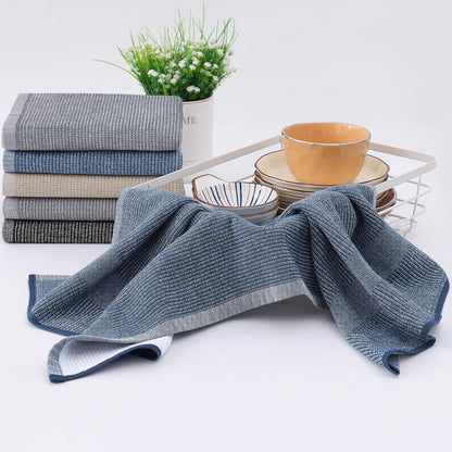 Homaxy Premium Kitchen Towels(18”x 28”, 8 Pack), Large Cotton Kitchen Hand Towels, Flat and Terry Dish Towels, 380 GSM Highly Absorbent Tea Towel Set with Hanging Loop, Mixed Color