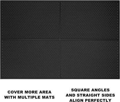 Silicone Drip Mat - 1/2 Inch Thick, Heat-Resistant and Food Safe - Counter Top, Coffee Bar or Restaurant - Drying Mat for Glasses - 18x12 Inches