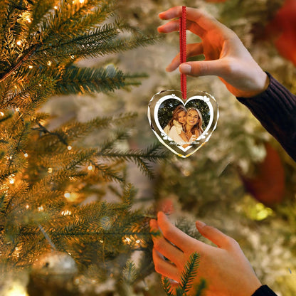 Bemaystar Personalized Crystal Christmas Ornaments with Photo,Custom Christmas Ornament,Personalized Christmas Ornaments 2024,Bridal Shower Gifts for Bride