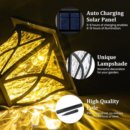 GIGALUMI Solar Lights Outdoor Waterproof, 8 Pack LED Solar Garden Lights, Outdoor Decorations, Garden Decor for Yard, Patio, Landscape, Planter, Walkway (Warm White)