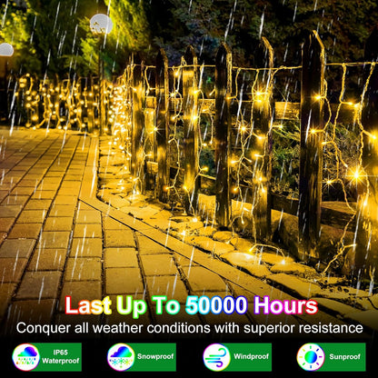 792 LED Christma Lights with 176 Drops, 82ft Outdoor Hanging lights with 8 Modes & Timer Memory, Outsite Waterproof Curtain String Lights for Front House Fence Tree Holiday Decorations Warm White