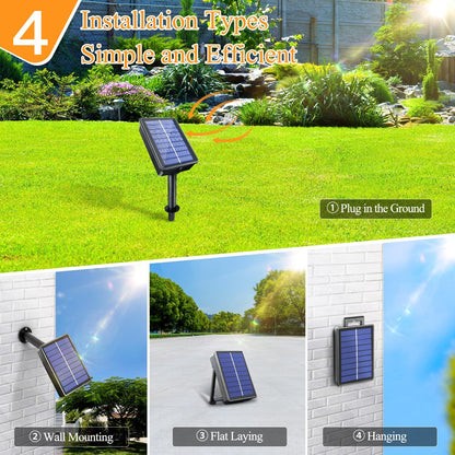 2 Pack Solar String Lights Total 600LED 197FT, IP67 Waterproof Solar Lights for Outside with 8 Modes, Fairy Lights for Patio Garden Party Wedding Yard Camping Decorations (Warm White)