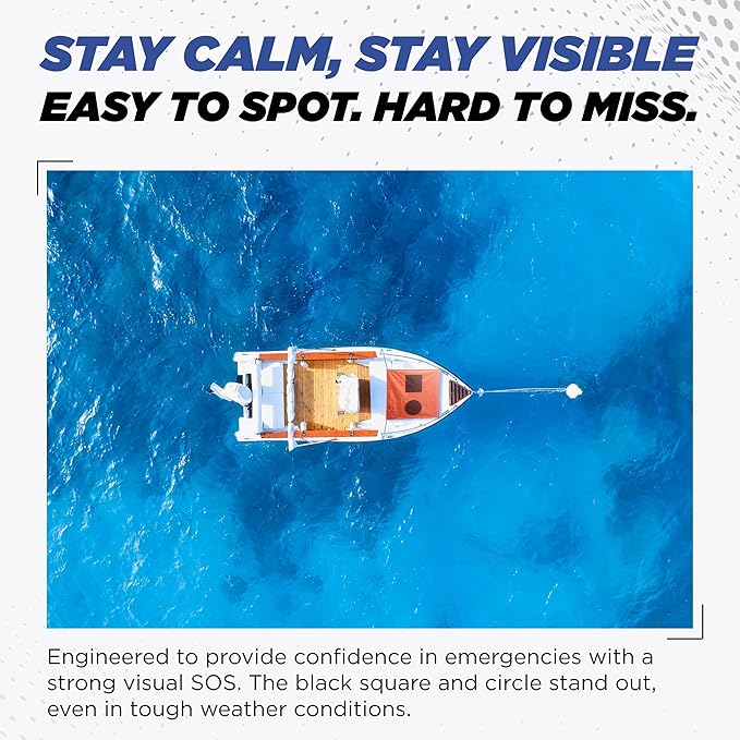 TEKTITE® Daytime Distress Signal Flag for Boats – Coast Guard Approved – SOS Orange Visual Safety Cloth Signal – Marine Boat Accessories – Boating, Signal, and Folding Flags - Made in USA