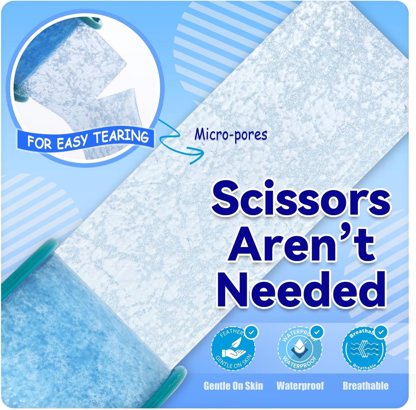 FRESINIDER Silicone Tape 1" x 1.5 Yard Pink 2 Rolls for Sensitive Skin, Pre-Cut Waterproof Medical Tape, Gentle Adhesive for Wound Care, Surgical Sites, Infants and Elderly