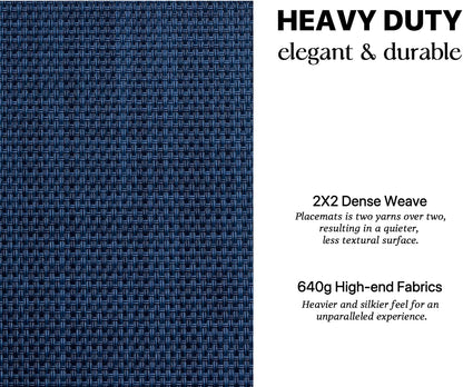 LEXMORE Placemats Set of 4 Vinyl/Plastic Woven Place Mats for Kitchen Table Indoor/Outdoor Washable Placemat Wipeable Dining Table Mats(Navy Blue)