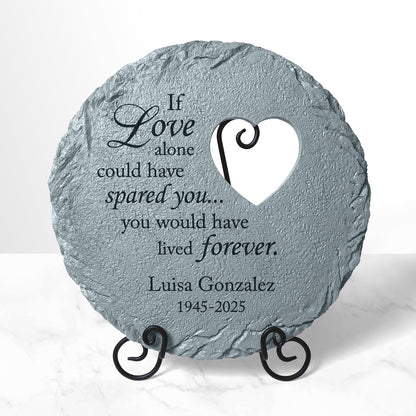 Let's Make Memories Personalized Memorial Stone - Sympathy Garden Marker - Durable, Weather-Resistant Cast Resin - Engraved with Your Loved One's Name - Personalized Condolences - 12" Diameter