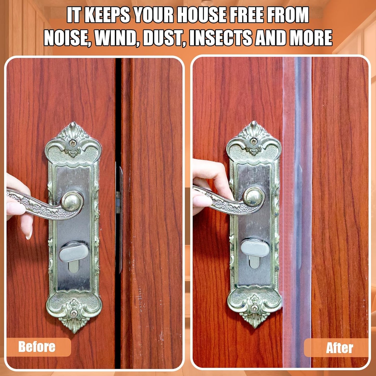 Orghtin T-Shaped Silicone Seal Strip, Clear Sealer Weather Stripping, 40Ft Door Draft Stopper