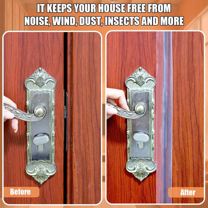 Orghtin T-Shaped Silicone Seal Strip, Clear Door Sealer Weather Stripping, 10Ft Door Draft Stopper