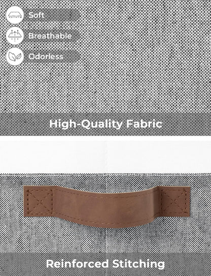 StorageWorks Storage Baskets for Shelves, Foldable Fabric Closet Storage Bins with Handles, Fabric Storage Bins Clothes Organizer, Gray and White, 3-Pack, Large