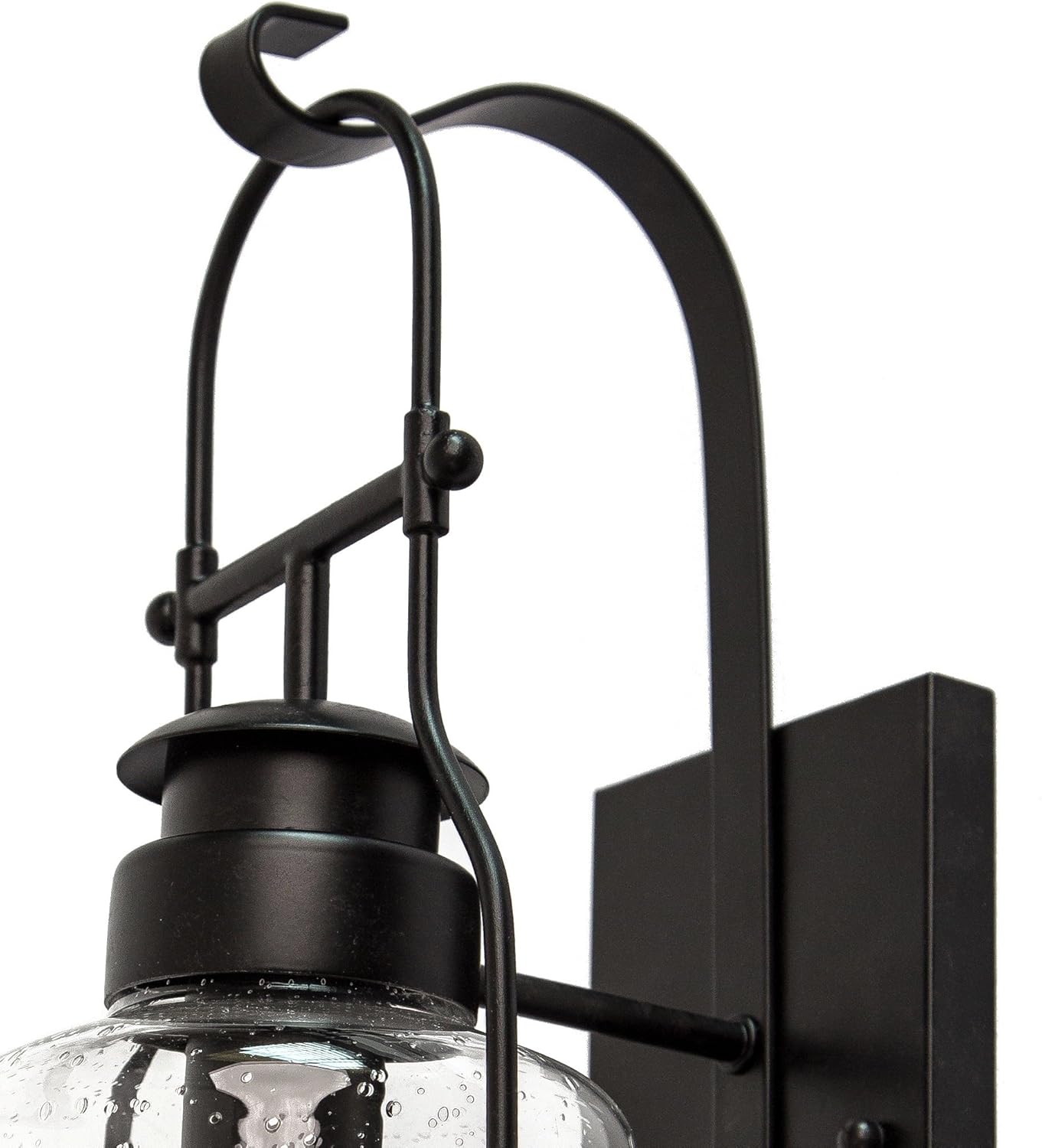 Muskoka Lifestyle Products Rustic Wall Light Lantern with Retro Industrial loft Lantern Look in Rubbed Bronze Powder Coat Finish with Milk Pioneer jug Glass