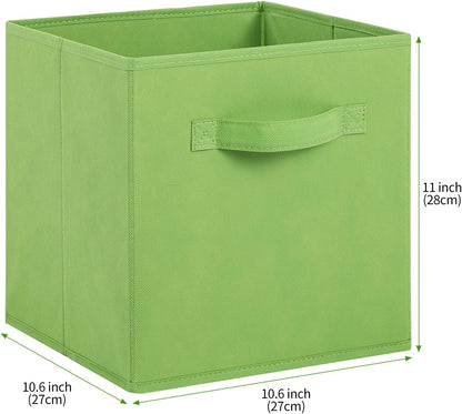 Stero Fabric Storage Bins 6 Pack Fun Colored Durable Storage Cubes with Handles Foldable Cube Baskets for Home, Kids Room, Closet and Toys Organization Multi Colors-1