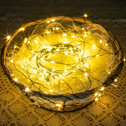 Solar String Lights for Outside,33FT 100LEDs (2 Pack) Solar Fairy Lights,Waterproof 8 Modes Outdoor String Light for Patio Garden Backyard Tree Balcony Christmas,Green Wire,Warm White