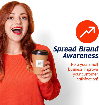 100 Custom Vinyl Stickers - Upload Your own Image, Text, Design, Logo - Personalized Logo Labels for Handmade, Packaging, Bottle, Jars, Candle, Brand Stickers (Gold Marble, 1.5x1.5 Square)