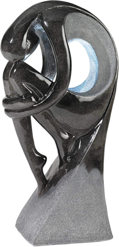 Graceful Form 43" High Large Modern Zen Indoor Outdoor Decor Resin Floor Fountain with Light LED Tall Standing Water Feature for Outside Garden Patio Yard Backyard Porch Deck - John Timberland