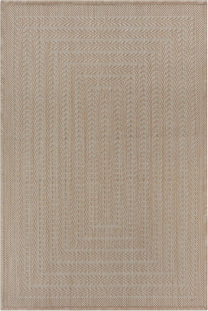 Adiva Rugs Outdoor Indoor Area Rug, Weather Resistant, Easy to Clean, Stain Resistant Floor Mat for Dining Room, Backyard, Deck, Patio (Natural Beige, 2'6" x 7')