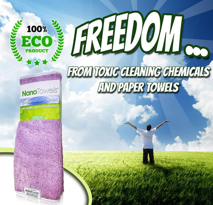 The Amazing Eco Cloth That Cleans Virtually Any Surface with Only Water. No More Paper Towels Or Toxic Chemicals. 4-Pack (14x14, Lavender)