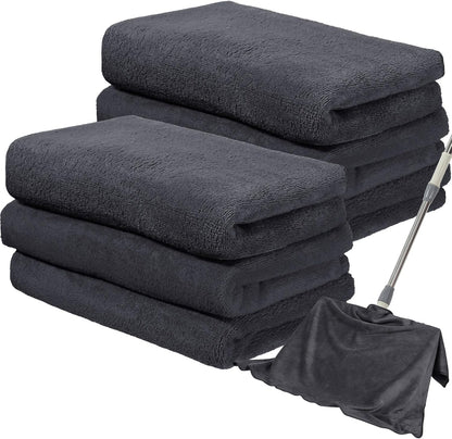 Newwiee 6 Pcs Extra Large Microfiber Cleaning Cloth 30" x 20" Washable Reusable Microfiber Towel Streak Free Lint Free Cloth for Cleaning Home Glass Office Window Bathrooms (Gray)