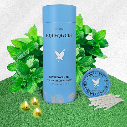 Mint Scented Dark Green Pearled Candle 18oz Luxury Sand Candle Granulated Wax - 30 Cotton Wicks - Wax for Candle Making Decorative Candles Smooth and Clean Burning Lasts up to 120 Hours