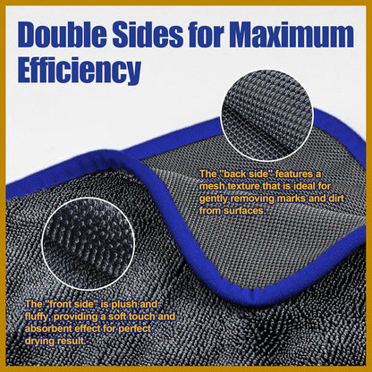 Airlab Microfiber Towels for Cars Wash Drying Extra Large Super Absorbent Cleaning Cloth Auto Detailing Ultra Soft, Lint-Free, Streak-Free, 35 x 24 Inch, Pack of 1, Grey-Blue, 600 GSM