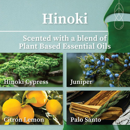 Hemlock Park Wood Wick Candle Handcrafted with Natural Coconut Wax and Essential Oils (Amber & Gold 7.2 oz, Hinoki)