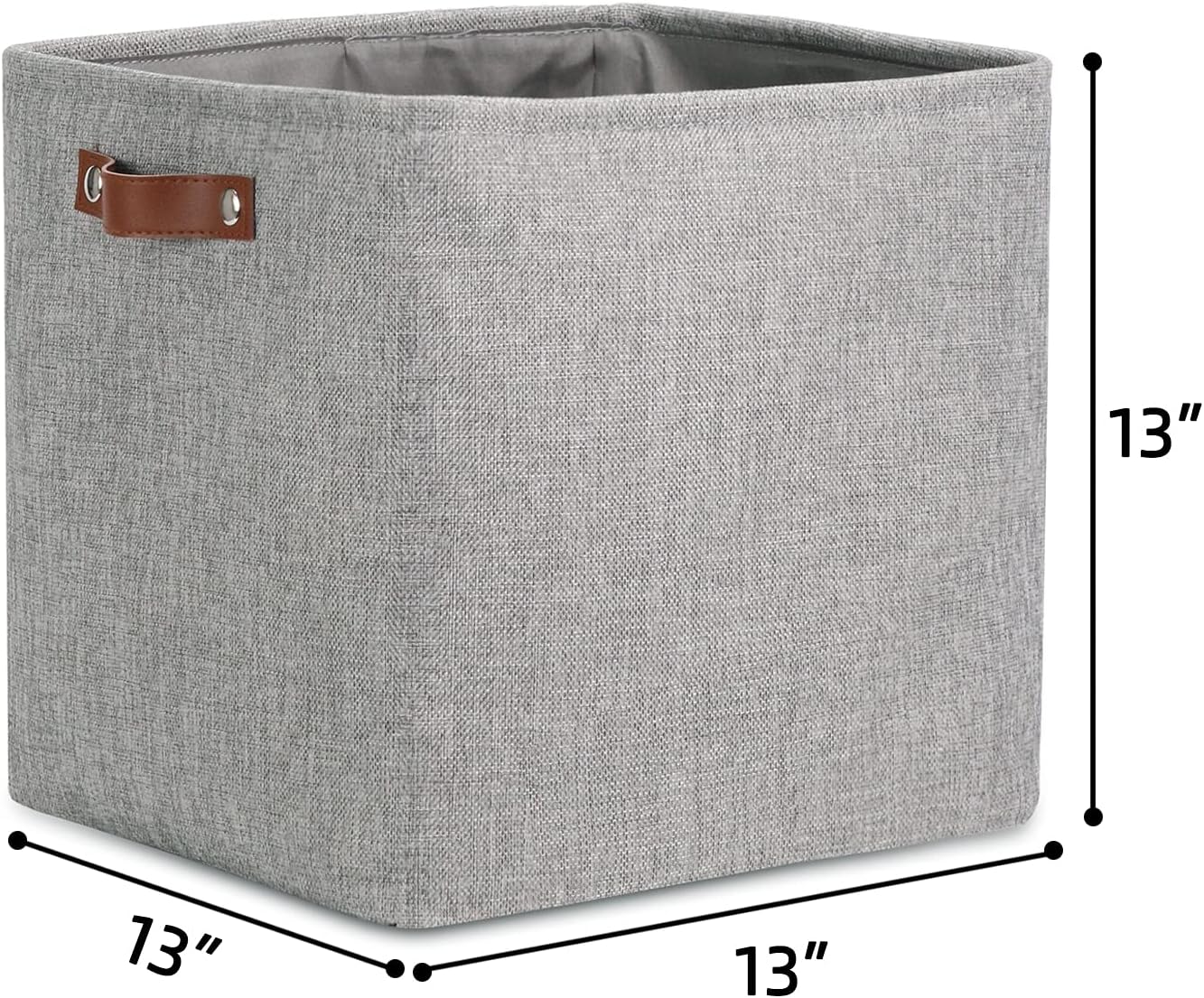 DULLEMELO Cube Basket for Storage and Organization, Collapsible Fabric Cube for Closet, Laundry, Nursery and Shelves - Decorative Empty Basket for Gifts (Gray)