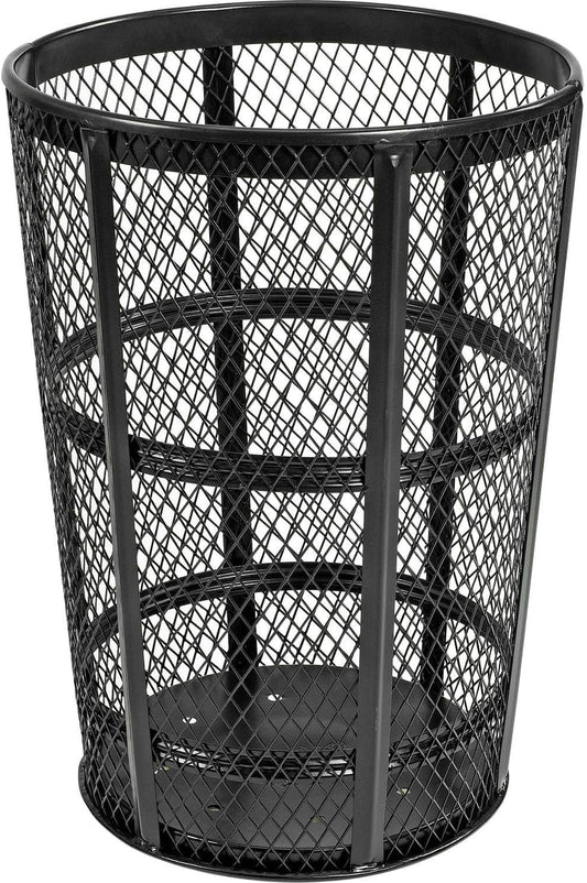Global Industrial Outdoor Metal Trash Container Black, 48 Gallon
