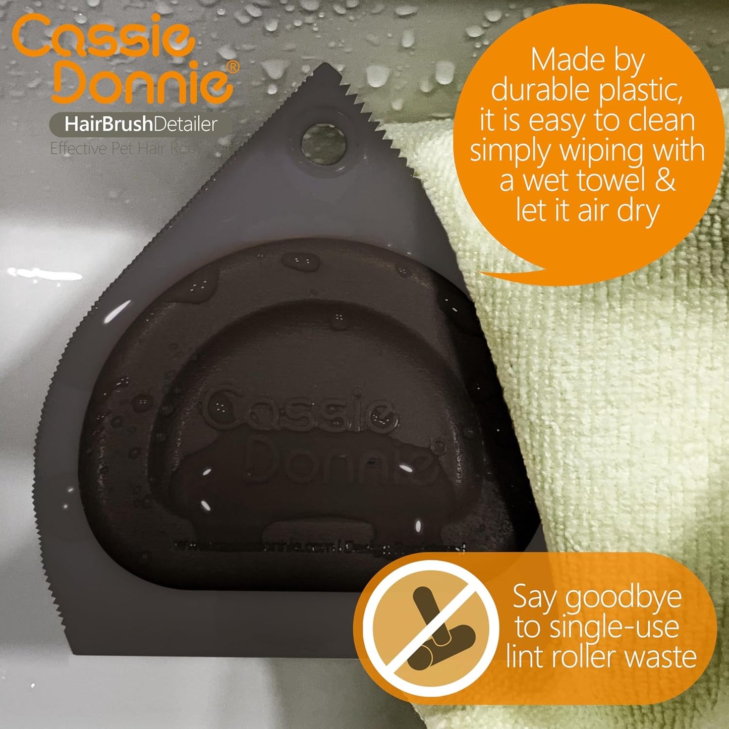 Mini Pet Hair Detailer, Pet Hair Remover for Carpet Couch Bedding Sofa, Car Interior Auto Detailing Supplies, Dog Cat Fur Reusable Brush for Furniture