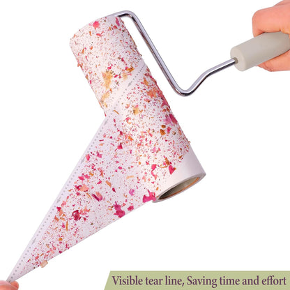 Large Lint Rollers for Pet Hair Extra Sticky,Cat Dog Hair Remover Laundry Clothes Carpet Furniture,6.3 inches Wider with 450 Sheets Giant Lint Remover Brush for Couch with Long Handle