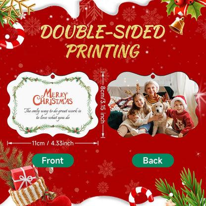 Personalized Christmas Ornaments 2025 Wood Custom Photo Picture Text Christmas Ornament Personalized Ornament Christmas Xmas Tree Decorations for Kids Couples Family Friends