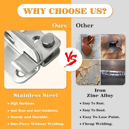 Alise Flip Latch Gate Latch,Shed Door Latch Barn Door Lock Shed Lock Shed Latch,Stainless Steel Locking Latches for Shed Barn Fence Chicken Dog Cage Window Cabinet Backyard Garage,Brushed,S-Size