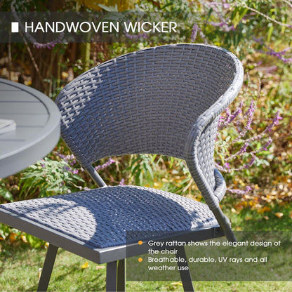 VICLLAX Patio Bar Stool Chairs with Footrests and Padded Seat, Bar Height Swivel Patio Chairs Set of 6, Woven Wicker Swivel Bar Stools for Lawn Garden, Grey