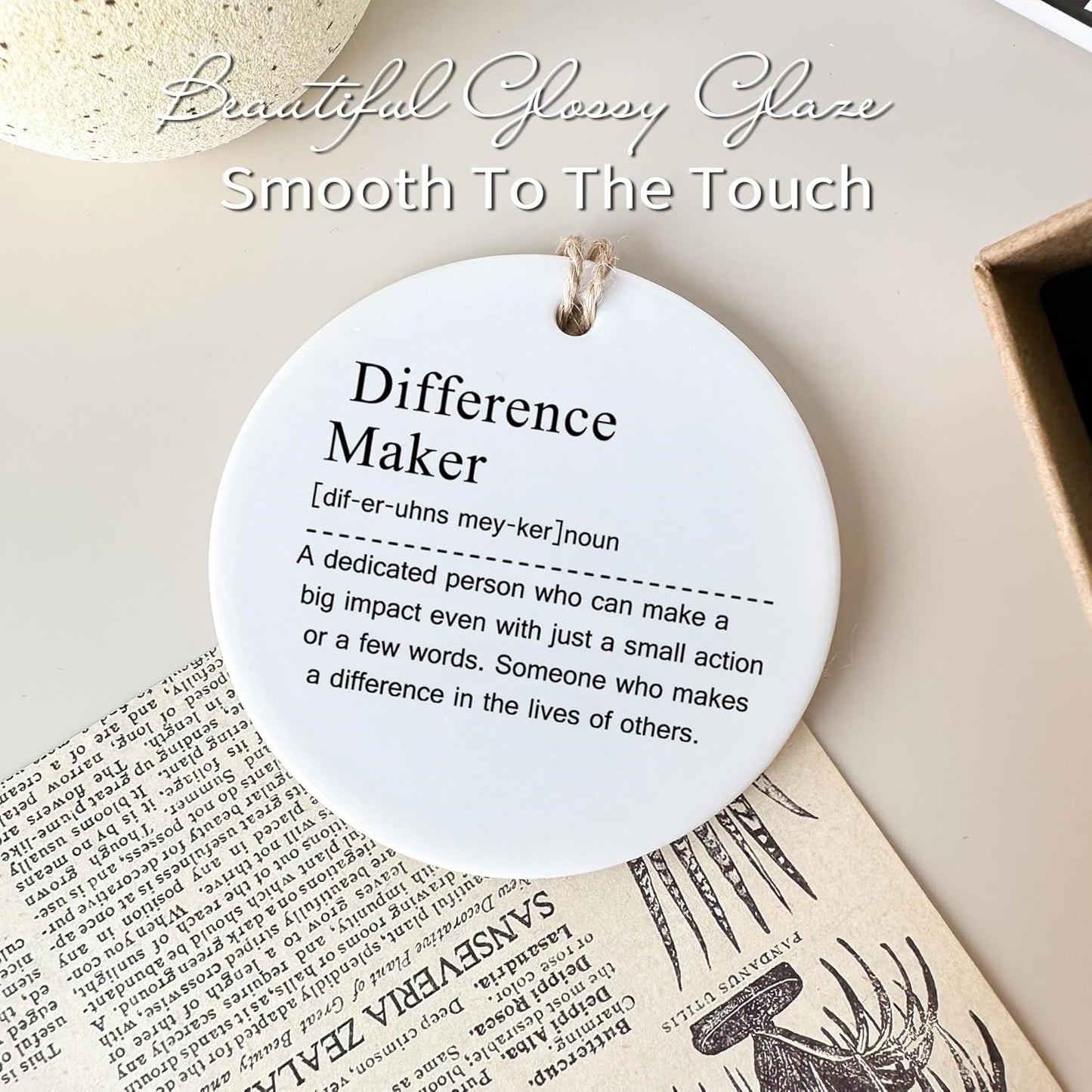 Ceramic Hanging Ornament - Difference Maker Gift, Difference Maker, Mentor Appreciation Gift, Leader Gift, Gift for Teacher, Thank You Gift, Leaving Gift